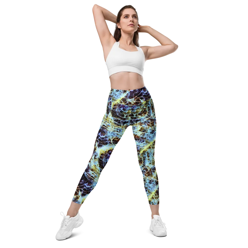 Iridescent Orbit on Leggings with Pockets — Front