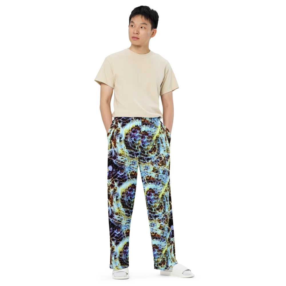 Iridescent Orbit on Wide-Leg Pants — Front
