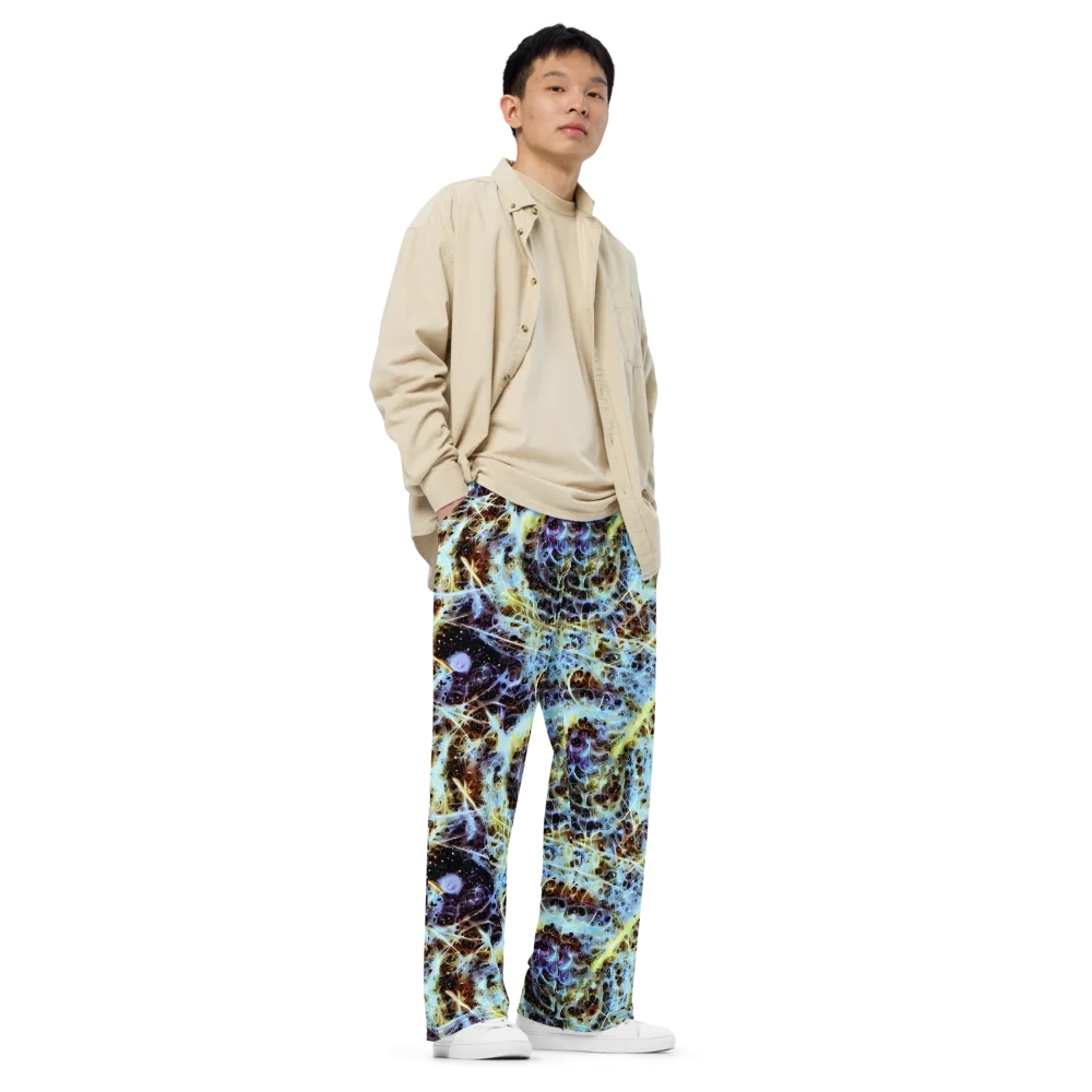 Iridescent Orbit on Wide-Leg Pants — Right Front