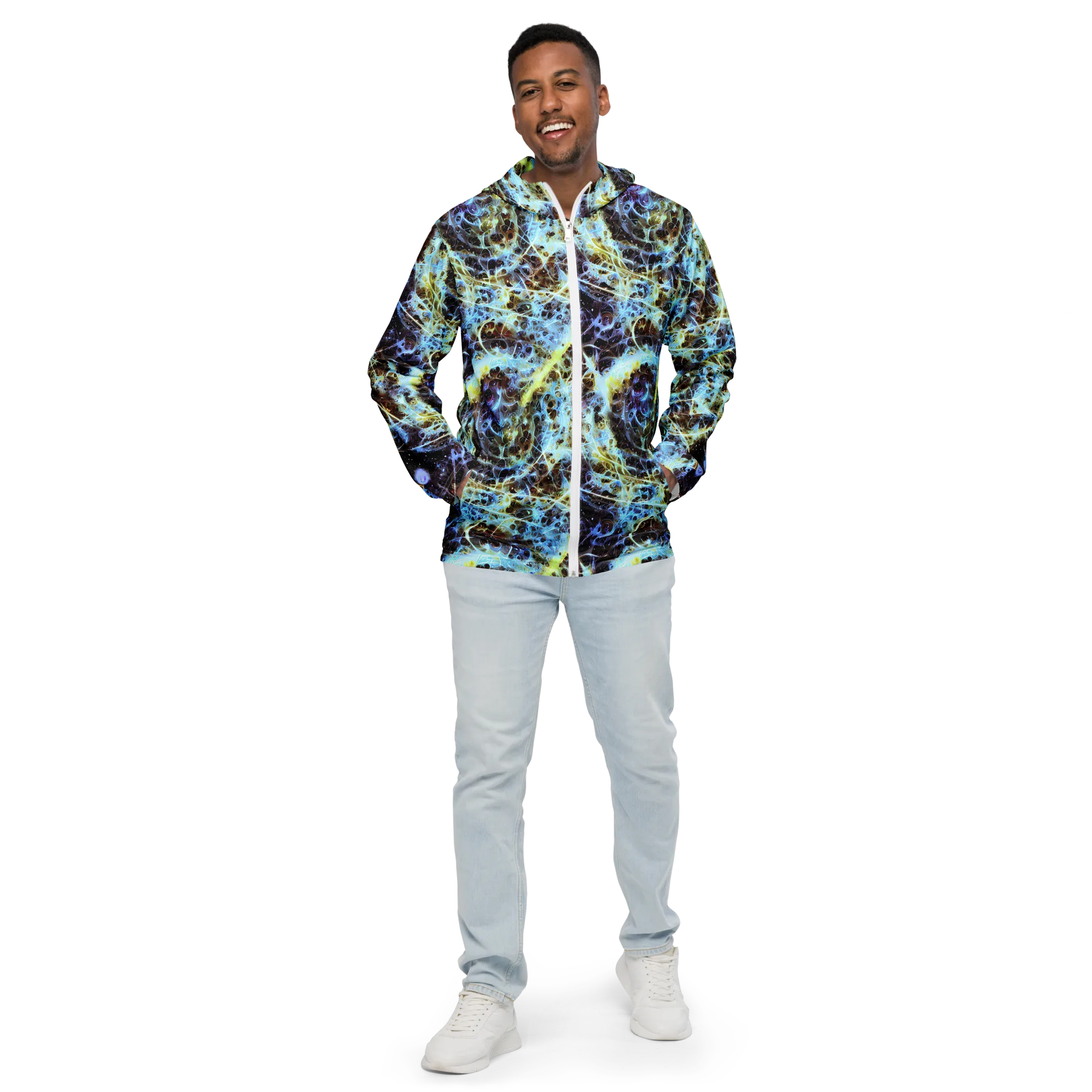 Iridescent Orbit on Men's Windbreaker — Front