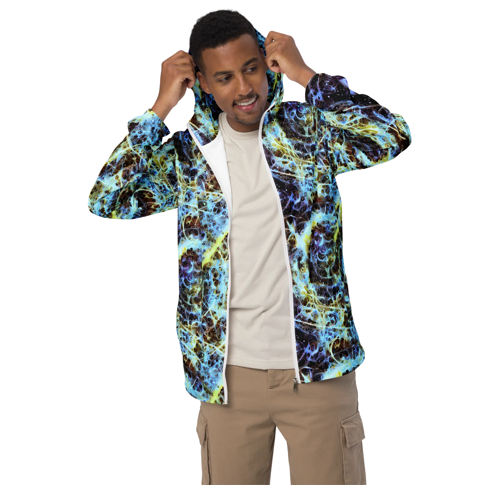 Iridescent Orbit on Men's Windbreaker — Front