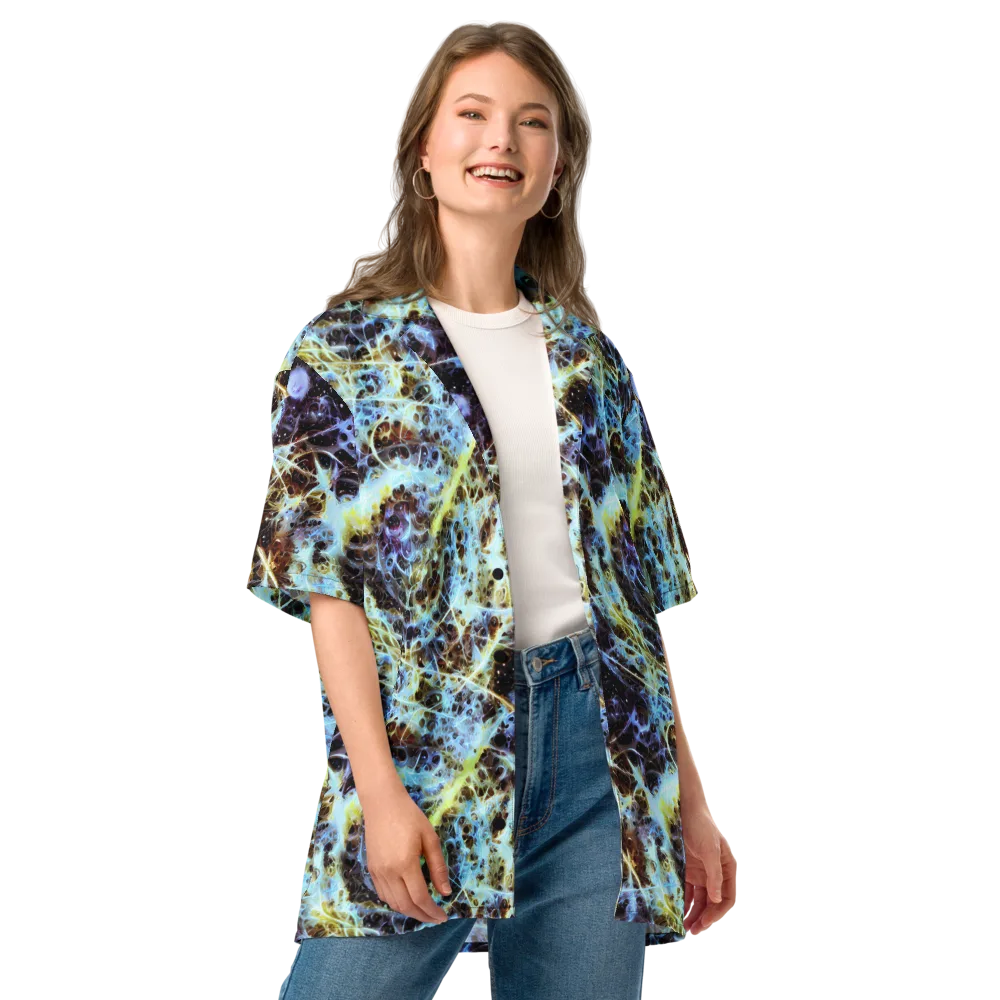 Iridescent Orbit on Button Shirt — Front