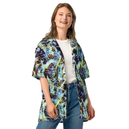 Iridescent Orbit on a Button Shirt