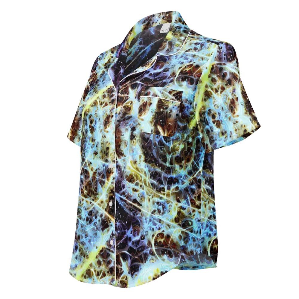 Iridescent Orbit on Women's Short Sleeve Pajama Top — Left Front