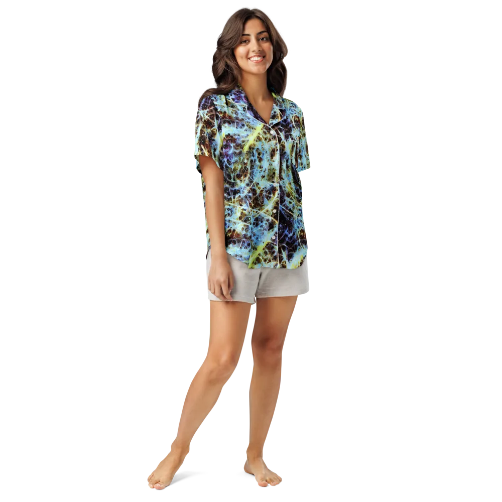 Iridescent Orbit on Women's Short Sleeve Pajama Top — Front