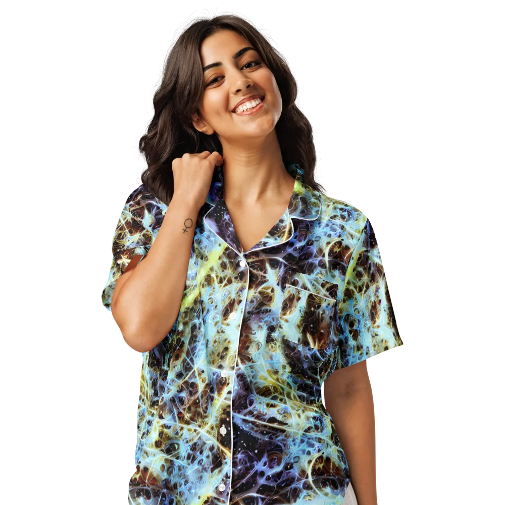 Iridescent Orbit on Women's Short Sleeve Pajama Top — Front