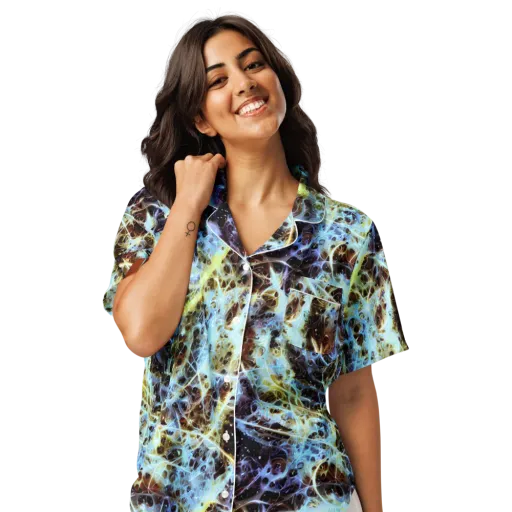Iridescent Orbit on a Women's Short Sleeve Pajama Top
