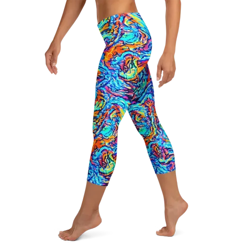 Painted Voltage on a Capri Leggings
