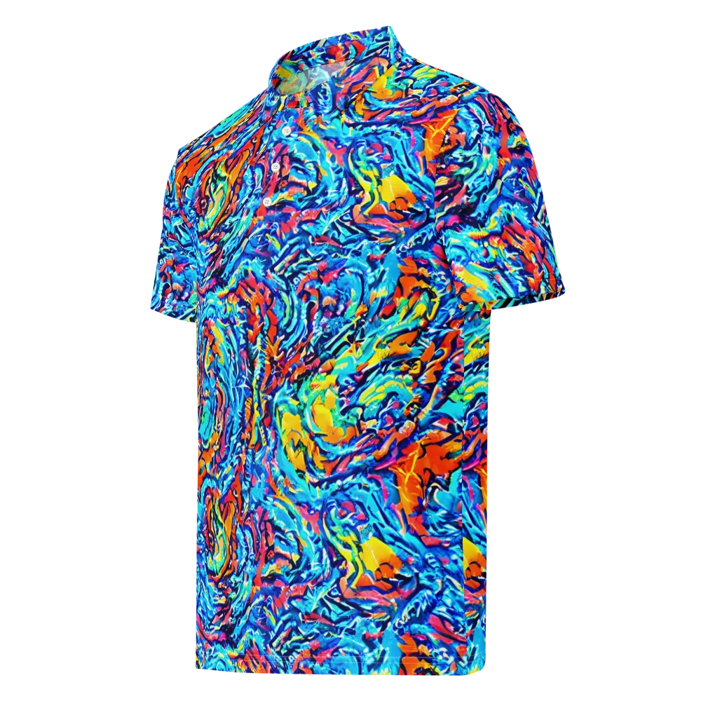 Painted Voltage on Men's Slim Fit Polo Shirt — Left Front