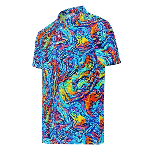 Painted Voltage on a Men's Slim Fit Polo Shirt