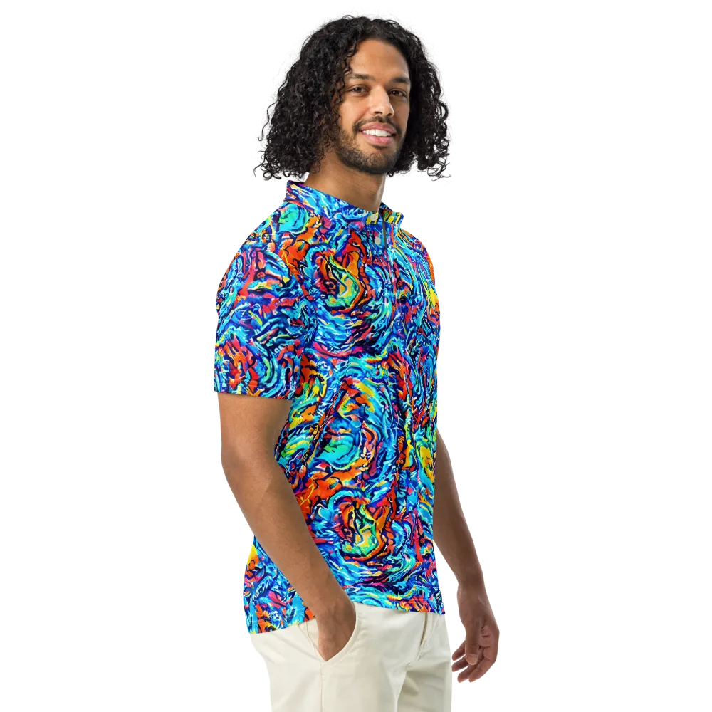 Painted Voltage on Men's Slim Fit Polo Shirt — Right Front