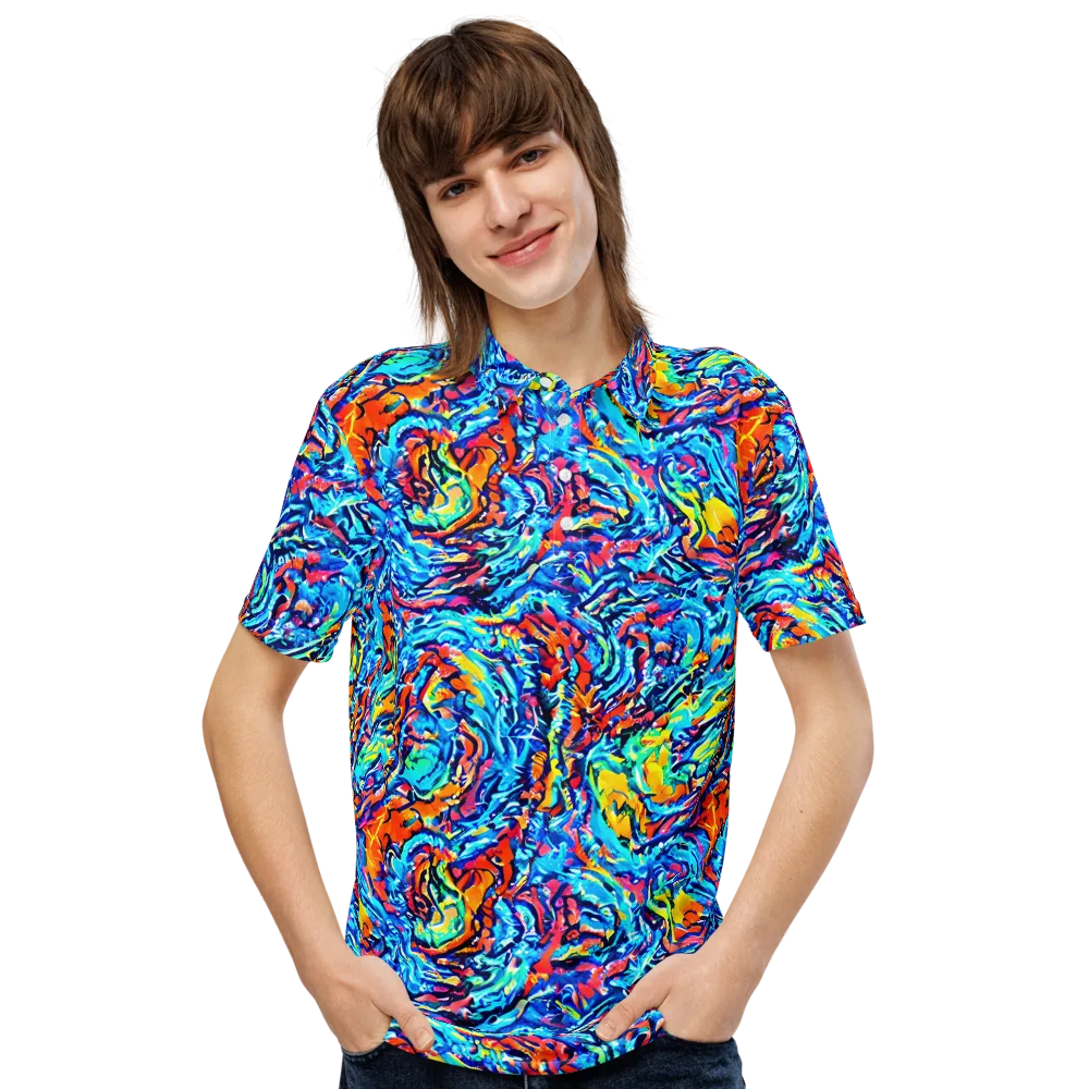 Painted Voltage on Men's Slim Fit Polo Shirt — Front