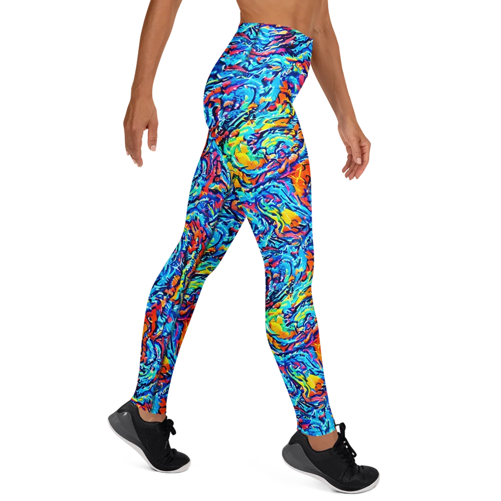 Painted Voltage on Yoga Leggings — Right