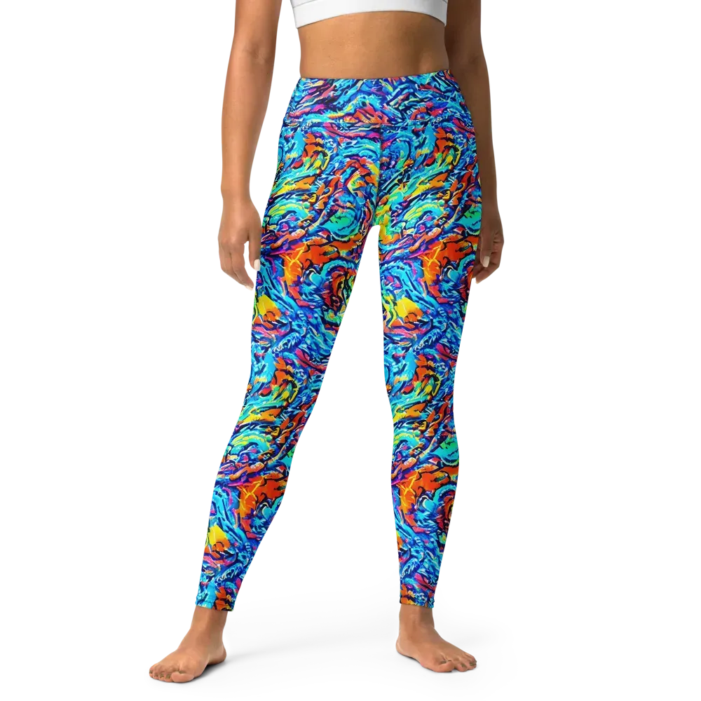 Painted Voltage on Yoga Leggings — Front