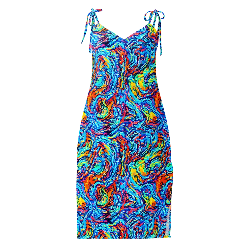 Painted Voltage on Slip Dress — Front