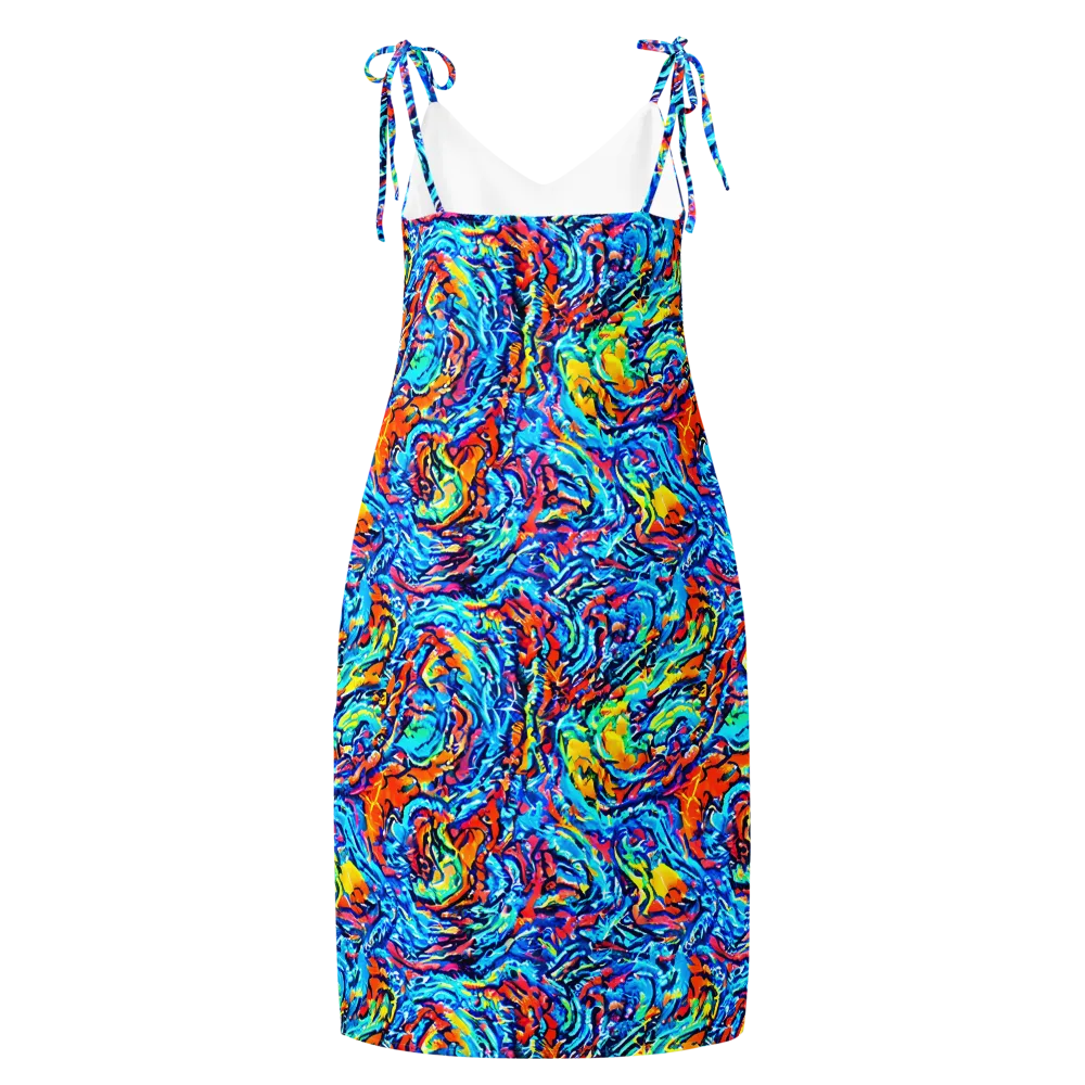 Painted Voltage on Slip Dress — Back