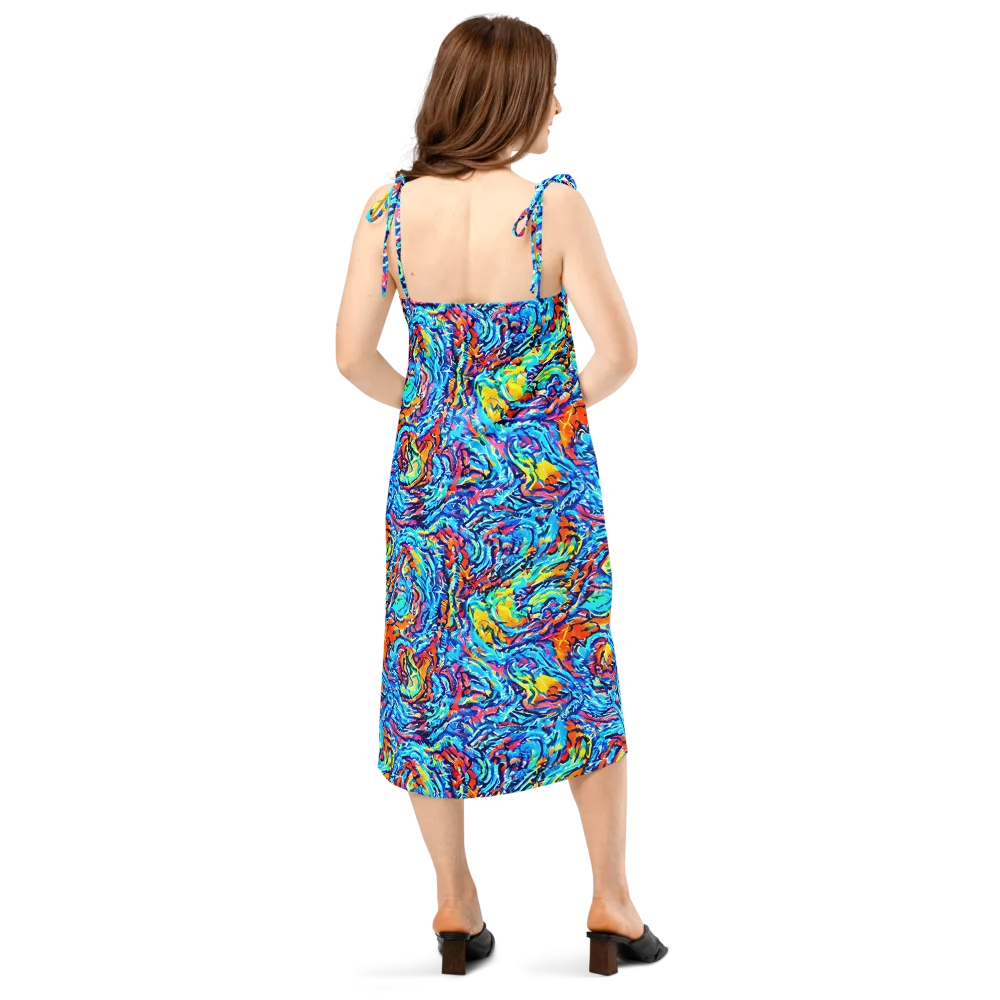 Painted Voltage on Slip Dress — Back