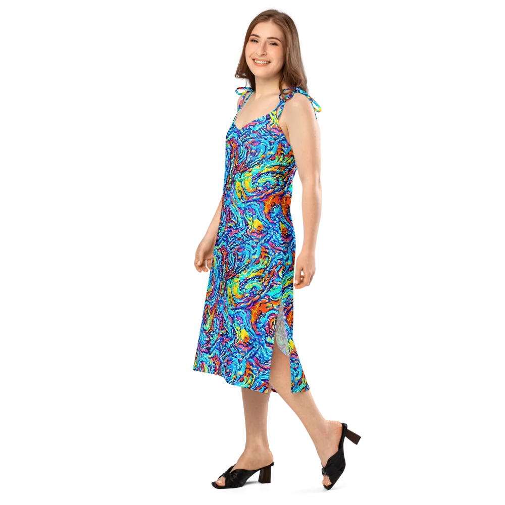 Painted Voltage on Slip Dress — Left Front