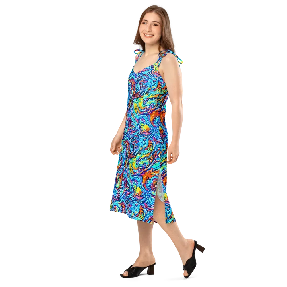 Painted Voltage on Slip Dress — Left Front