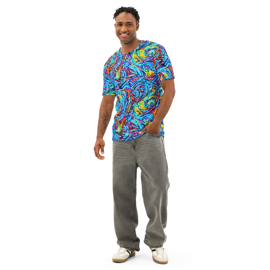 Painted Voltage on Men's Cotton Crew Neck T-Shirt — Front