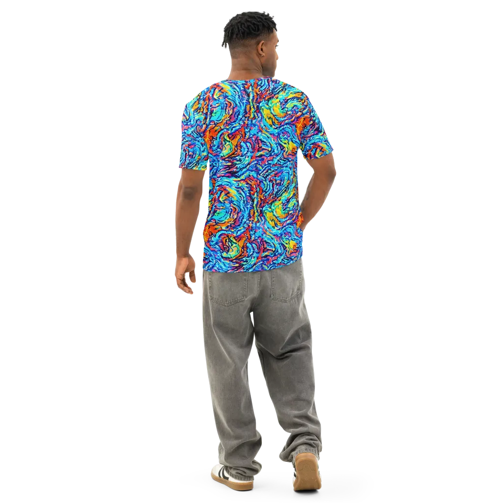 Painted Voltage on Men's Cotton Crew Neck T-Shirt — Back