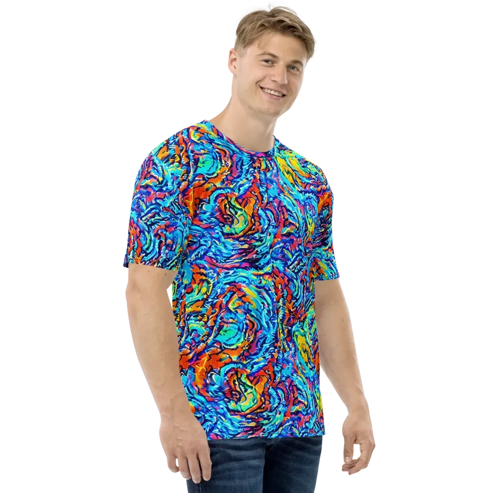 Painted Voltage on Men's Crew Neck T-Shirt — Right