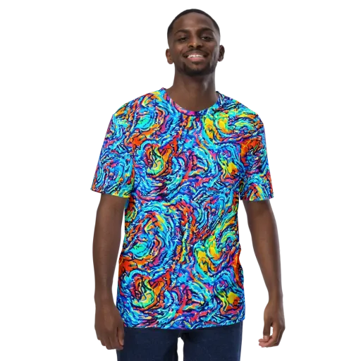 Painted Voltage on a Men's Crew Neck T-Shirt