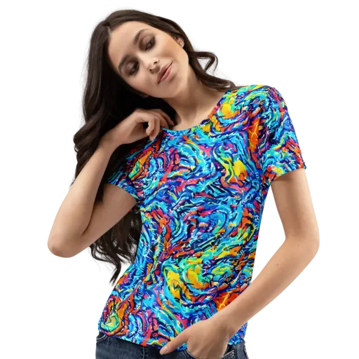Painted Voltage on a Women's Crew Neck T-Shirt