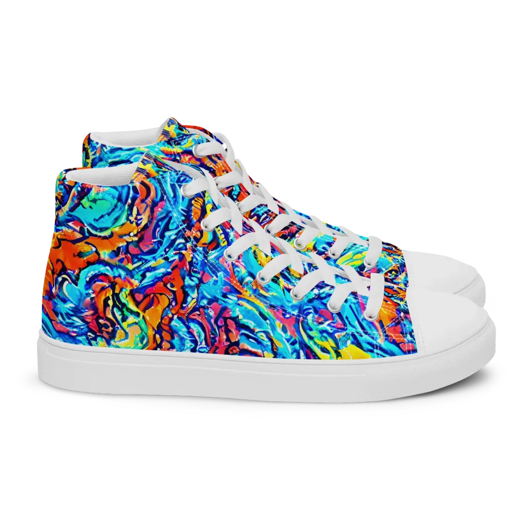 Painted Voltage on Women's High Top Canvas Shoes — Right