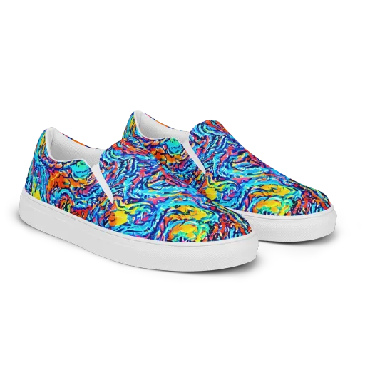 Painted Voltage on a Men's Slip-On Canvas Shoes