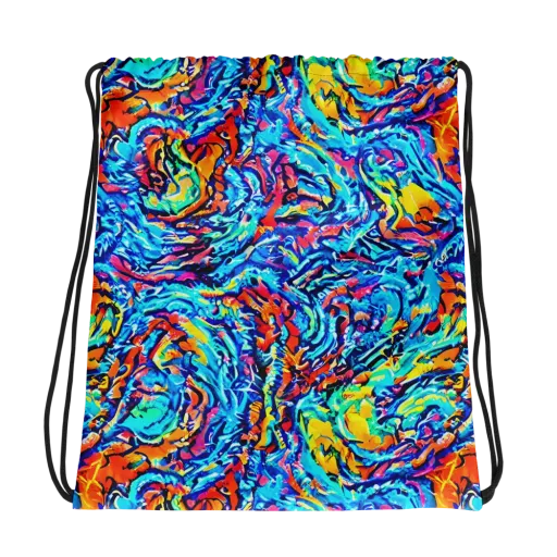 Painted Voltage on a Drawstring Bag