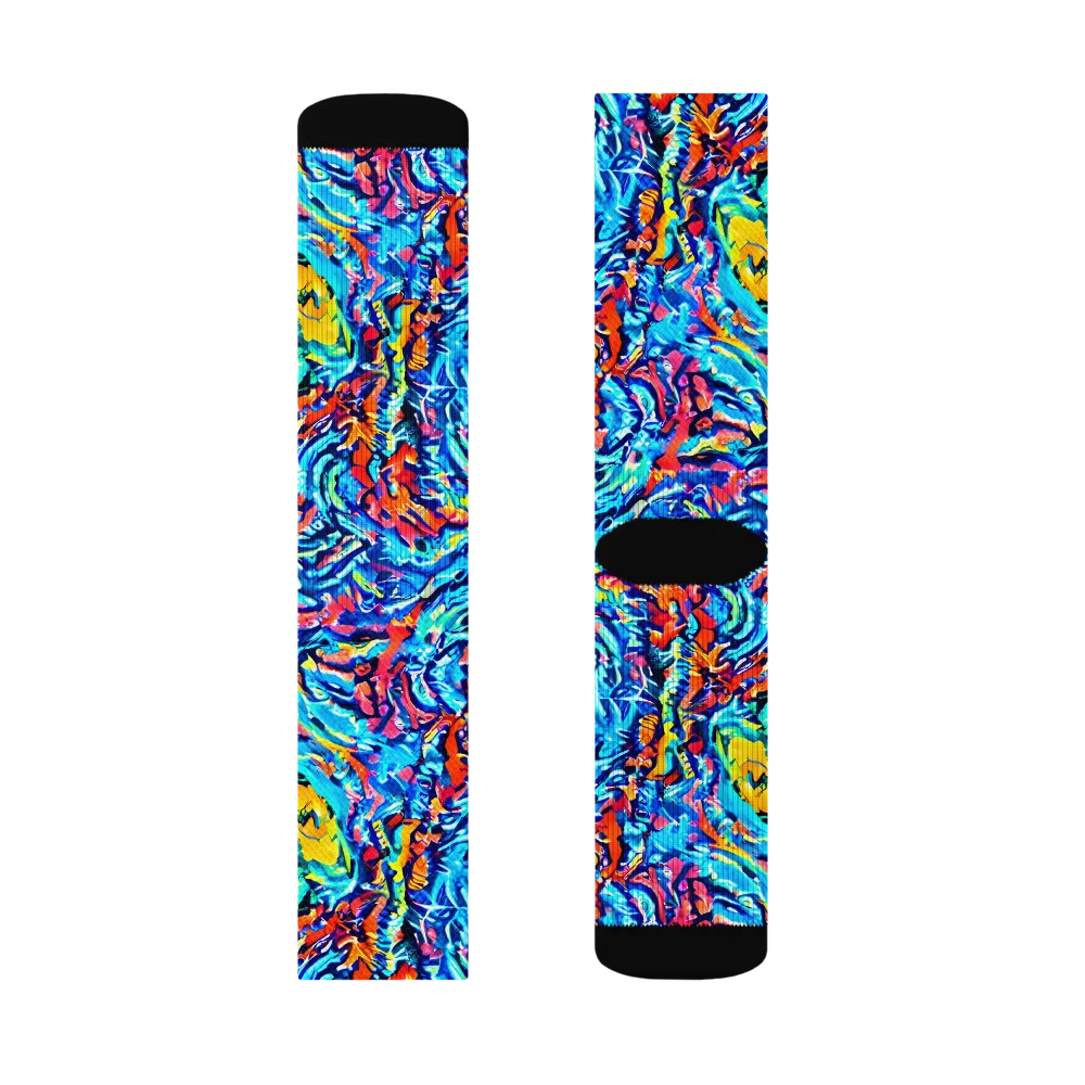 Painted Voltage on Socks — Right Sock