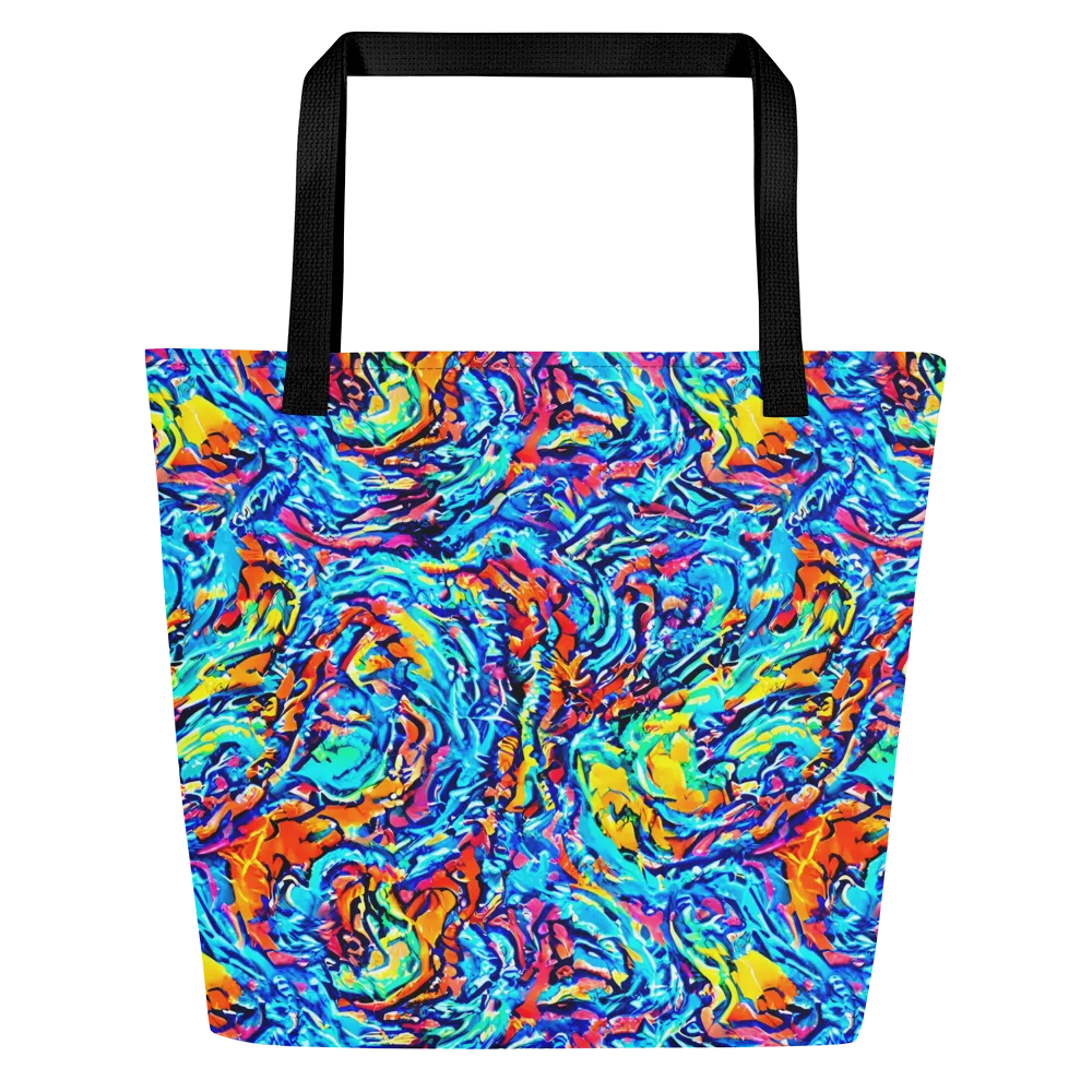 Painted Voltage on Large Tote Bag W/ Pocket — Front