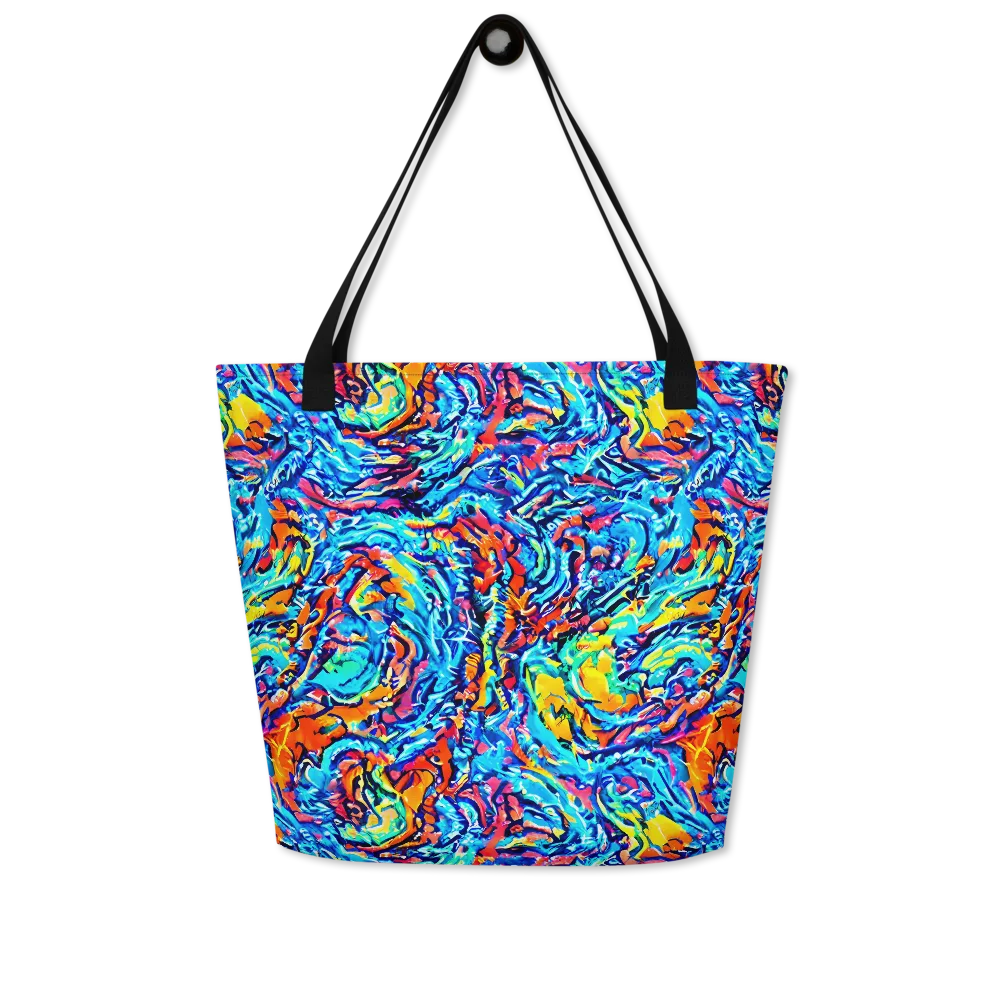 Painted Voltage on Large Tote Bag W/ Pocket — Front