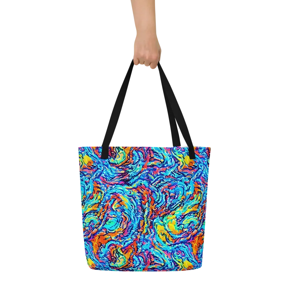 Painted Voltage on Large Tote Bag W/ Pocket — Front