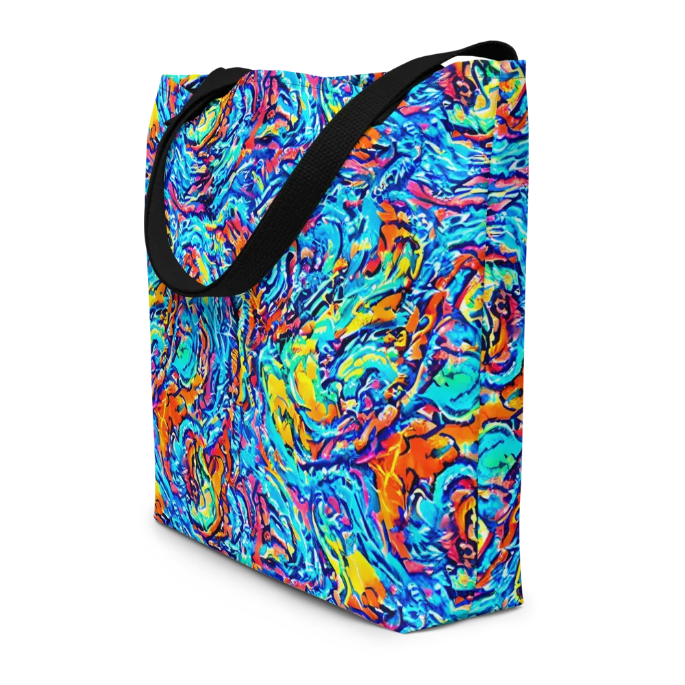 Painted Voltage on Large Tote Bag W/ Pocket — Front