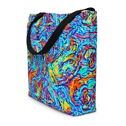 Painted Voltage on a Large Tote Bag W/ Pocket