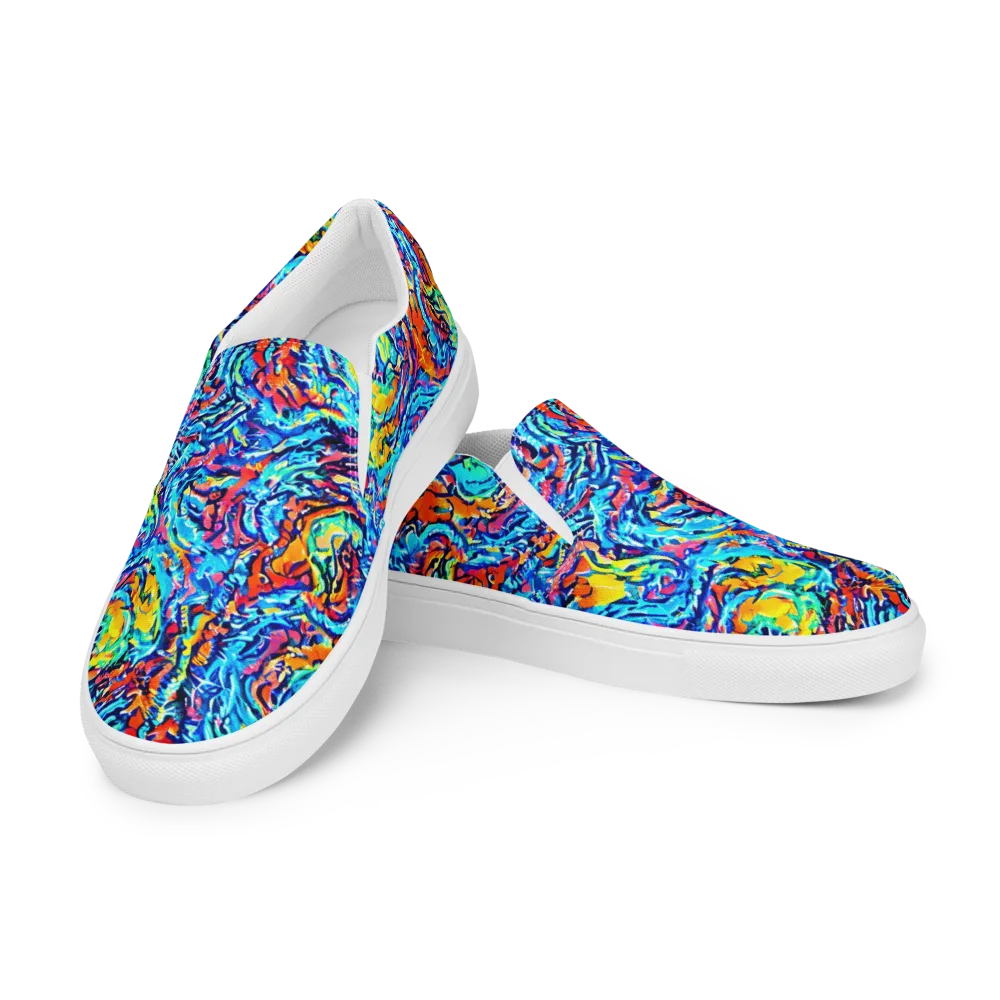 Painted Voltage on Women's Slip-On Canvas Shoes — Left Front