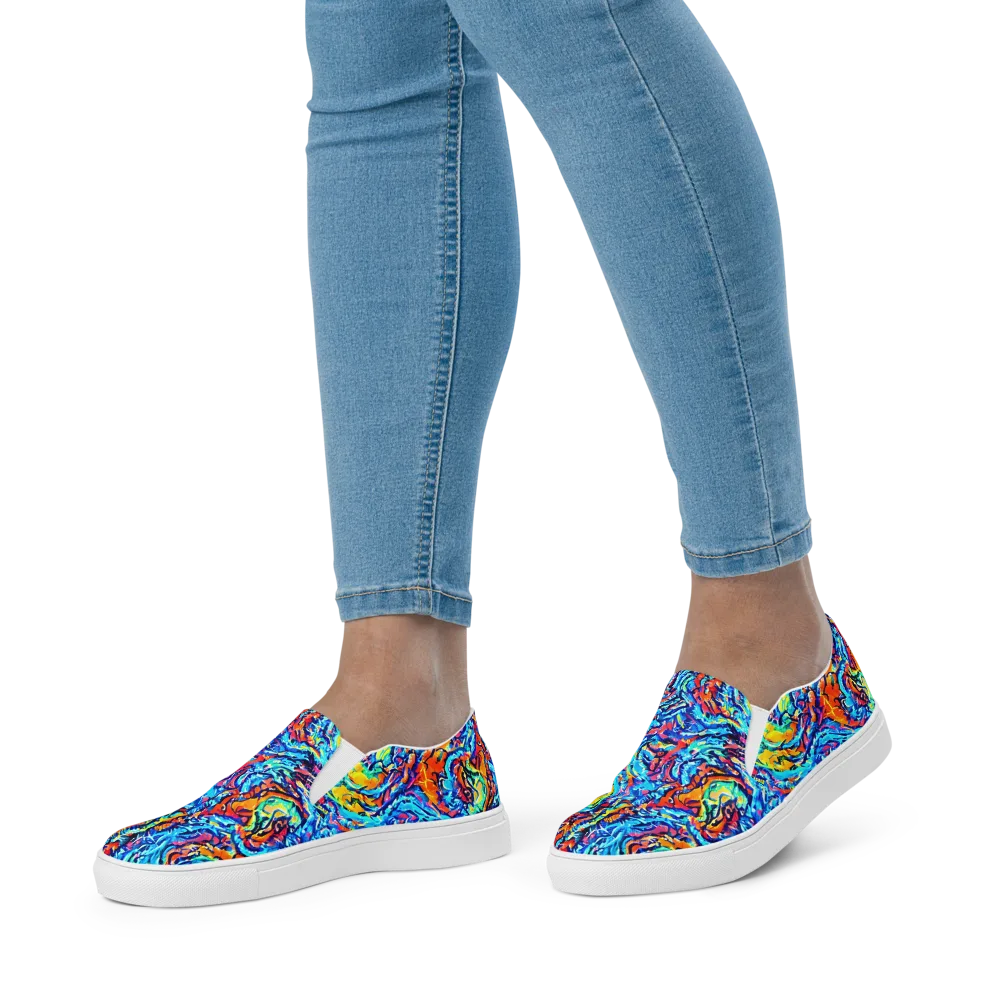 Painted Voltage on Women's Slip-On Canvas Shoes — Front