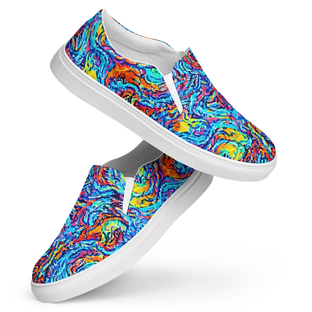 Painted Voltage on Women's Slip-On Canvas Shoes — Front