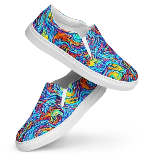 Painted Voltage on a Women's Slip-On Canvas Shoes