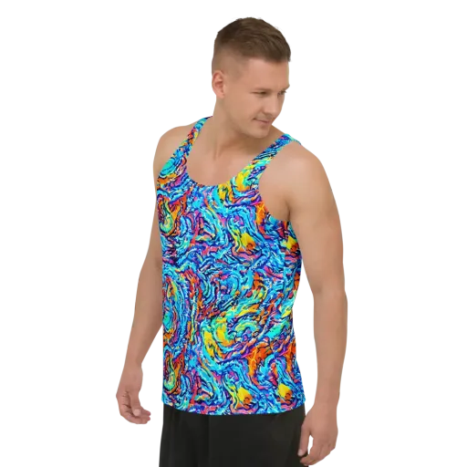 Painted Voltage on a Men's Tank Top