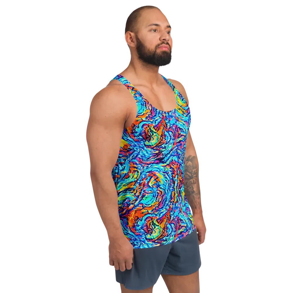 Painted Voltage on Men's Tank Top — Right Front