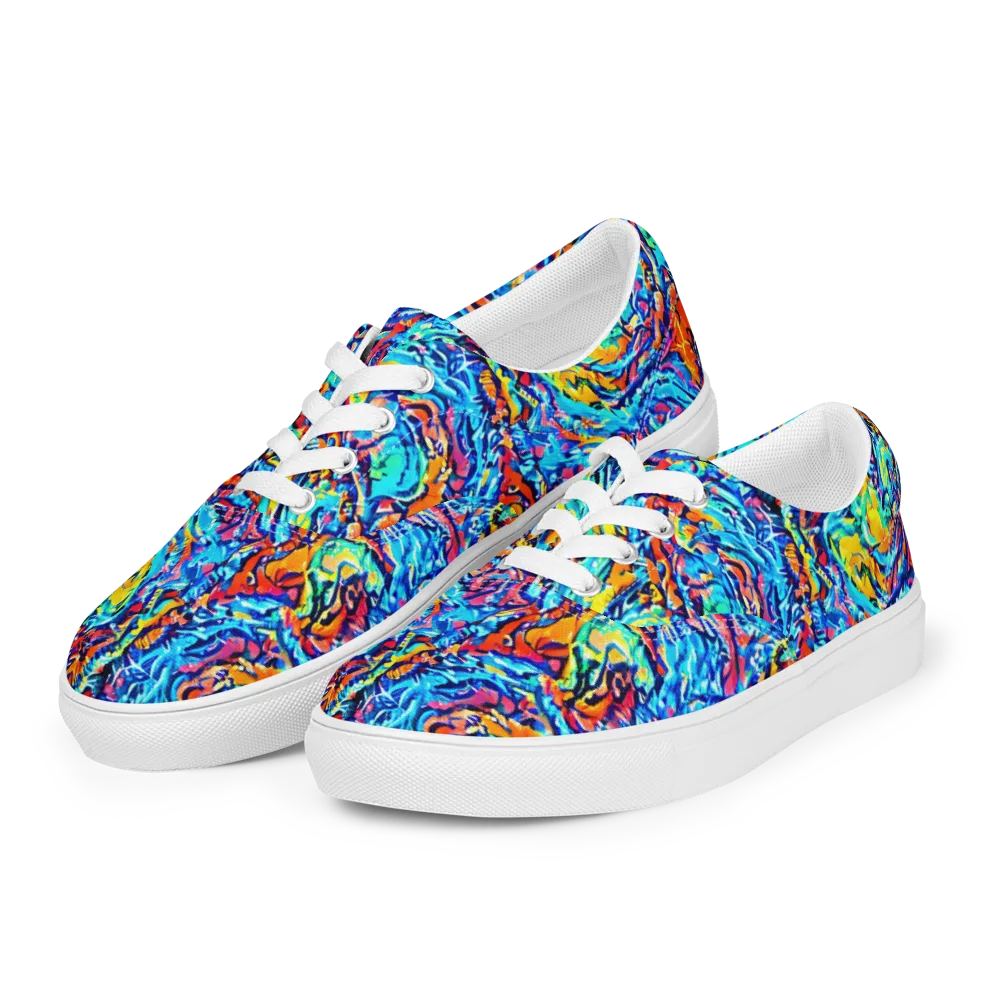 Painted Voltage on Men's Lace-Up Canvas Shoes — Left Front