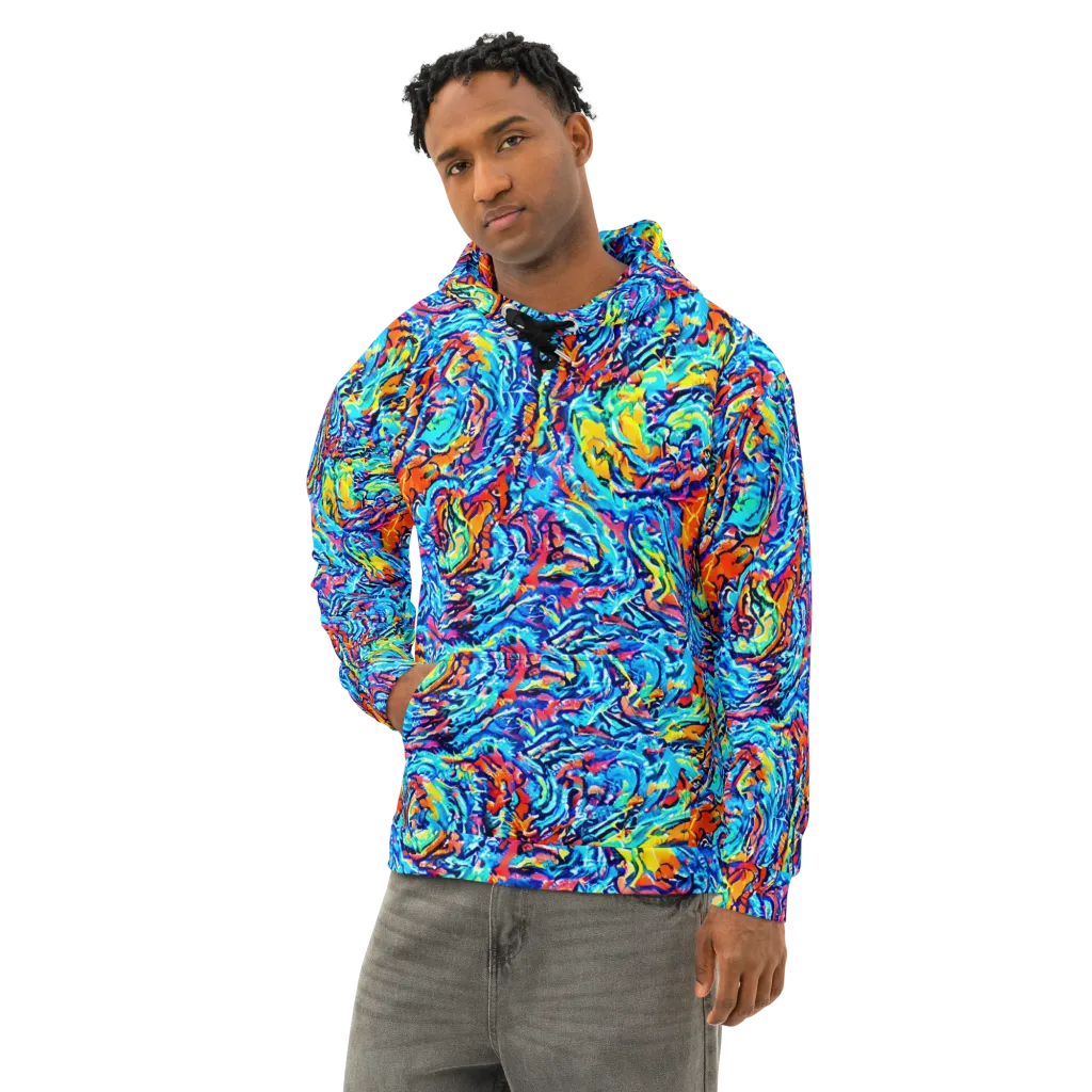 Painted Voltage on Cotton Hoodie — Left Front
