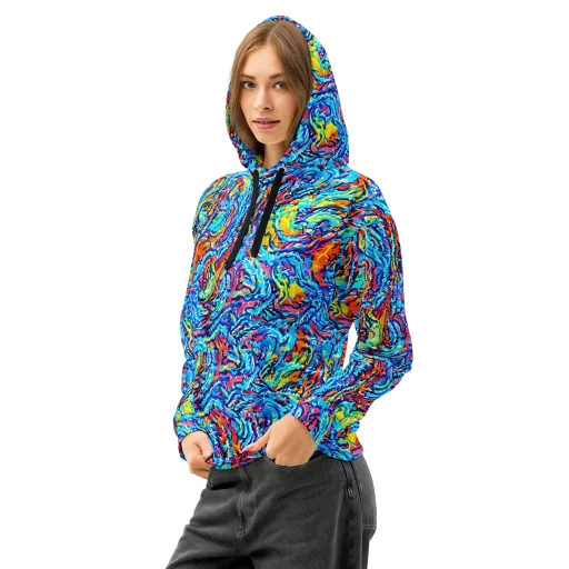 Painted Voltage on a Cotton Hoodie
