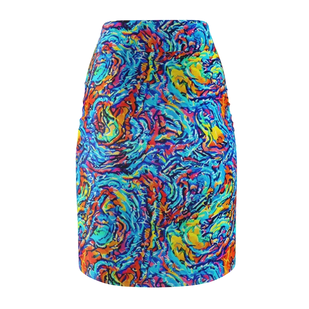 Painted Voltage on Pencil Skirt — Back