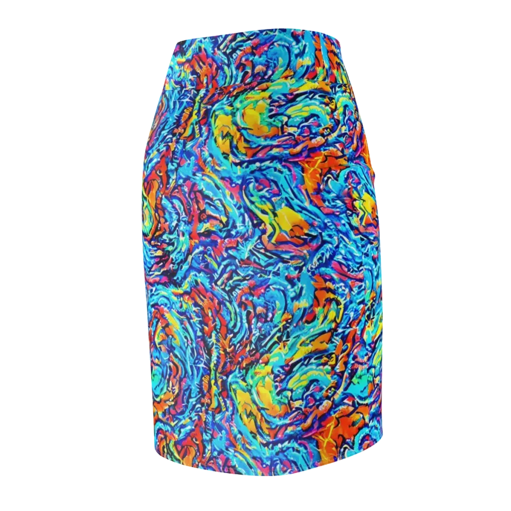 Painted Voltage on Pencil Skirt — Back Side