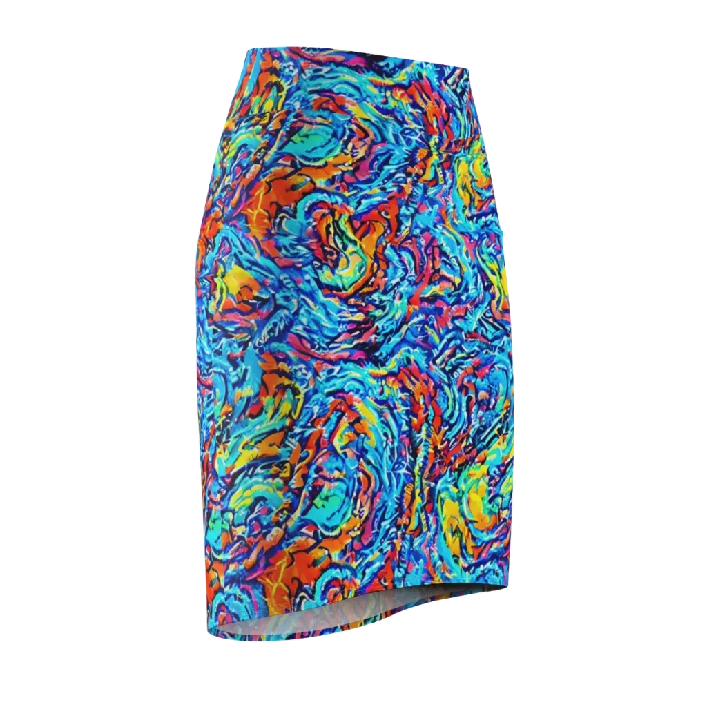 Painted Voltage on Pencil Skirt — Front Side