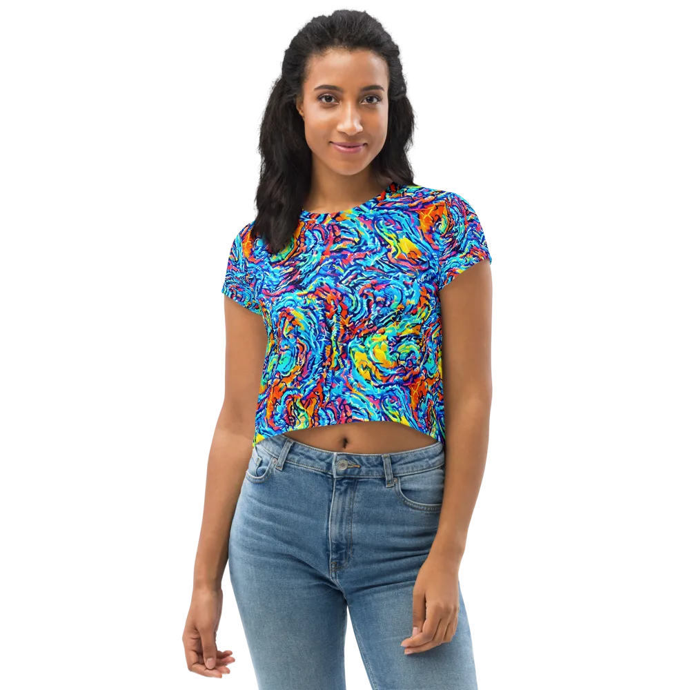 Painted Voltage on Crop Tee — Front